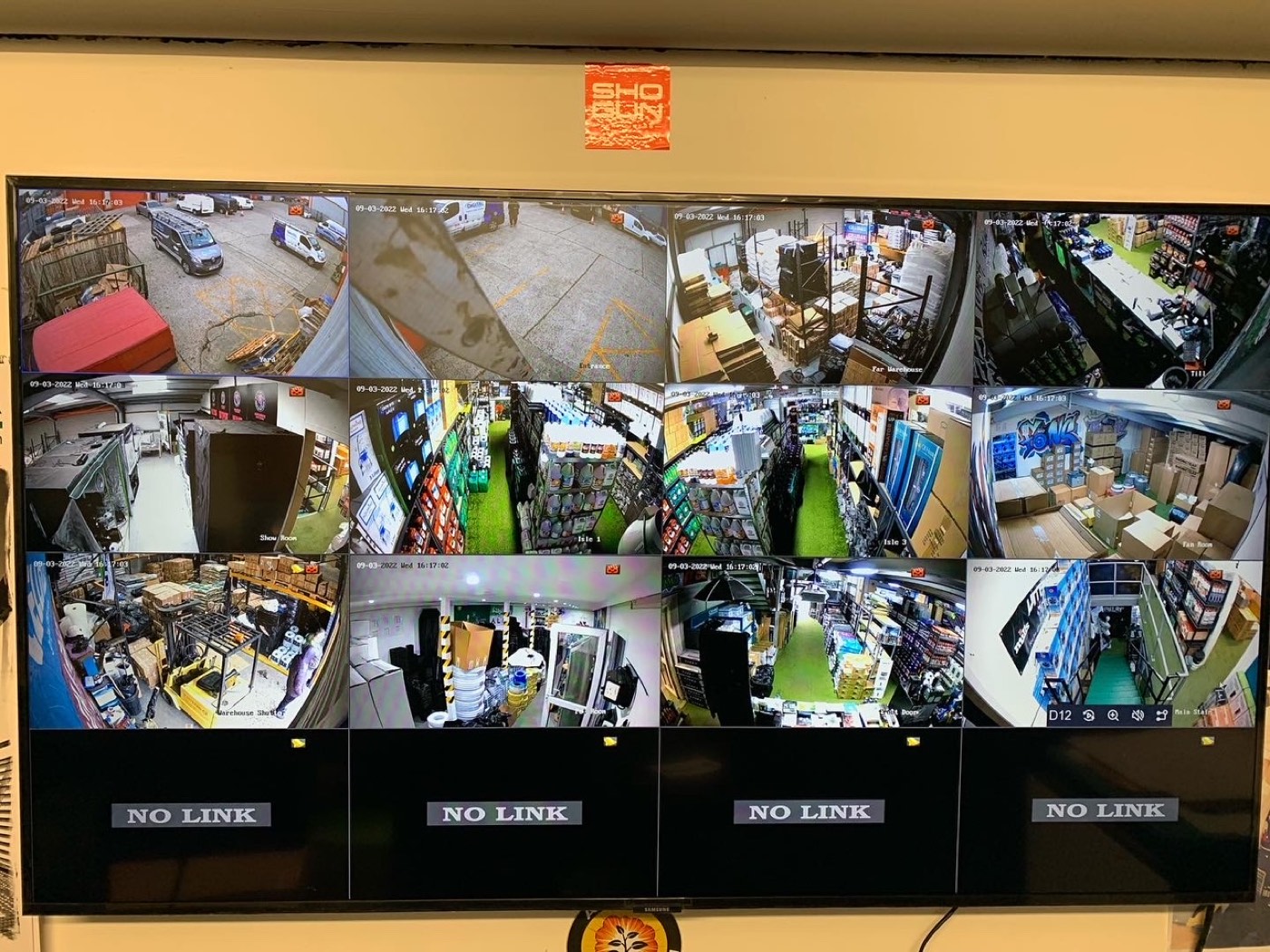CCTV camera installed above a business entrance