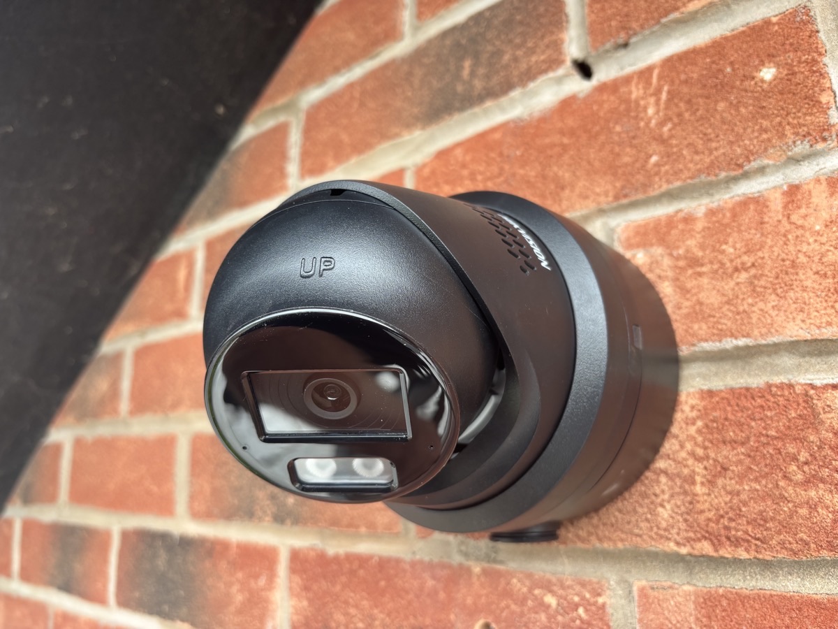 Full-colour CCTV camera installed on a home